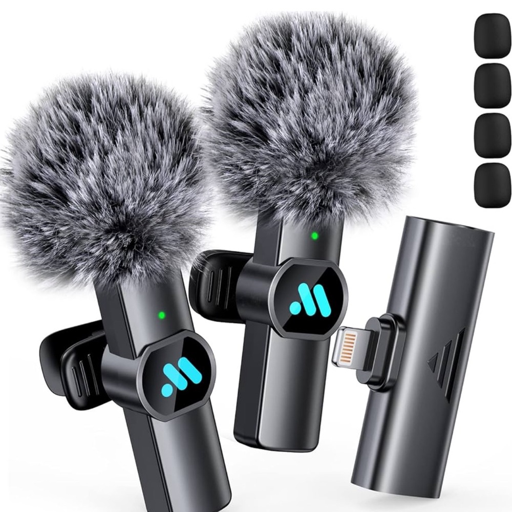 Excellent Noise Cancellation Wireless mic for iPhone with lightening cable